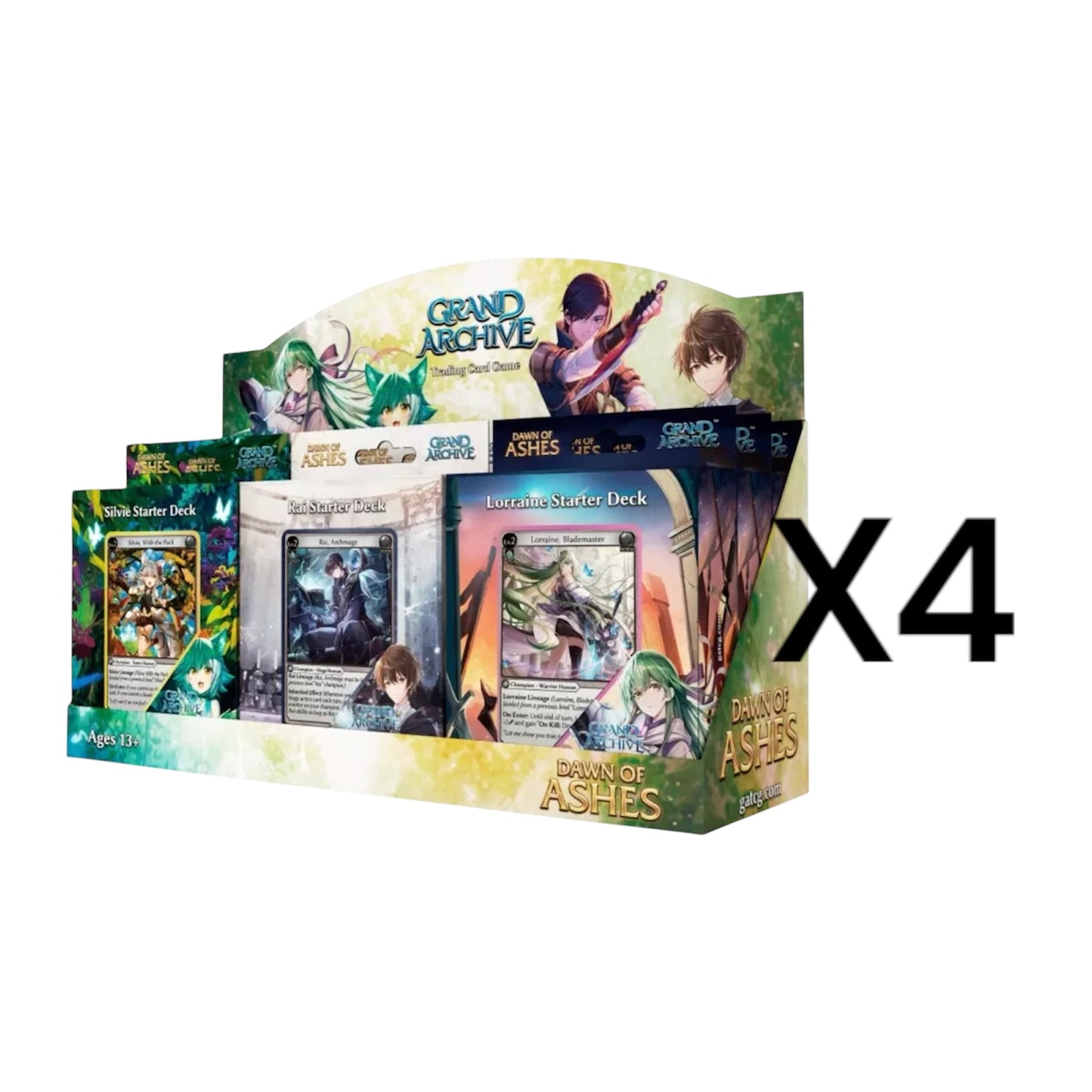 Grand Archive TCG: Dawn of Ashes Starter Deck Display Case (4 Displays)