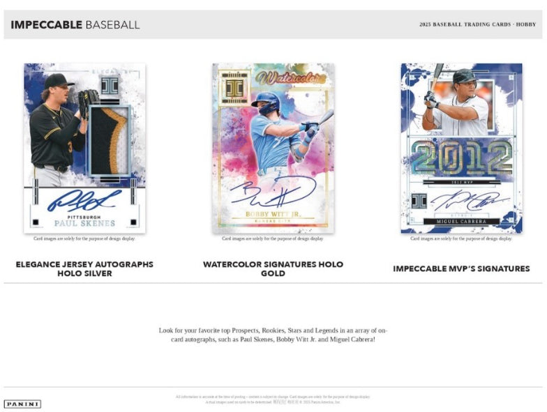 2025 Panini Impeccable Baseball Hobby Box Case (3 Hobby Box) Presale 9/5/25