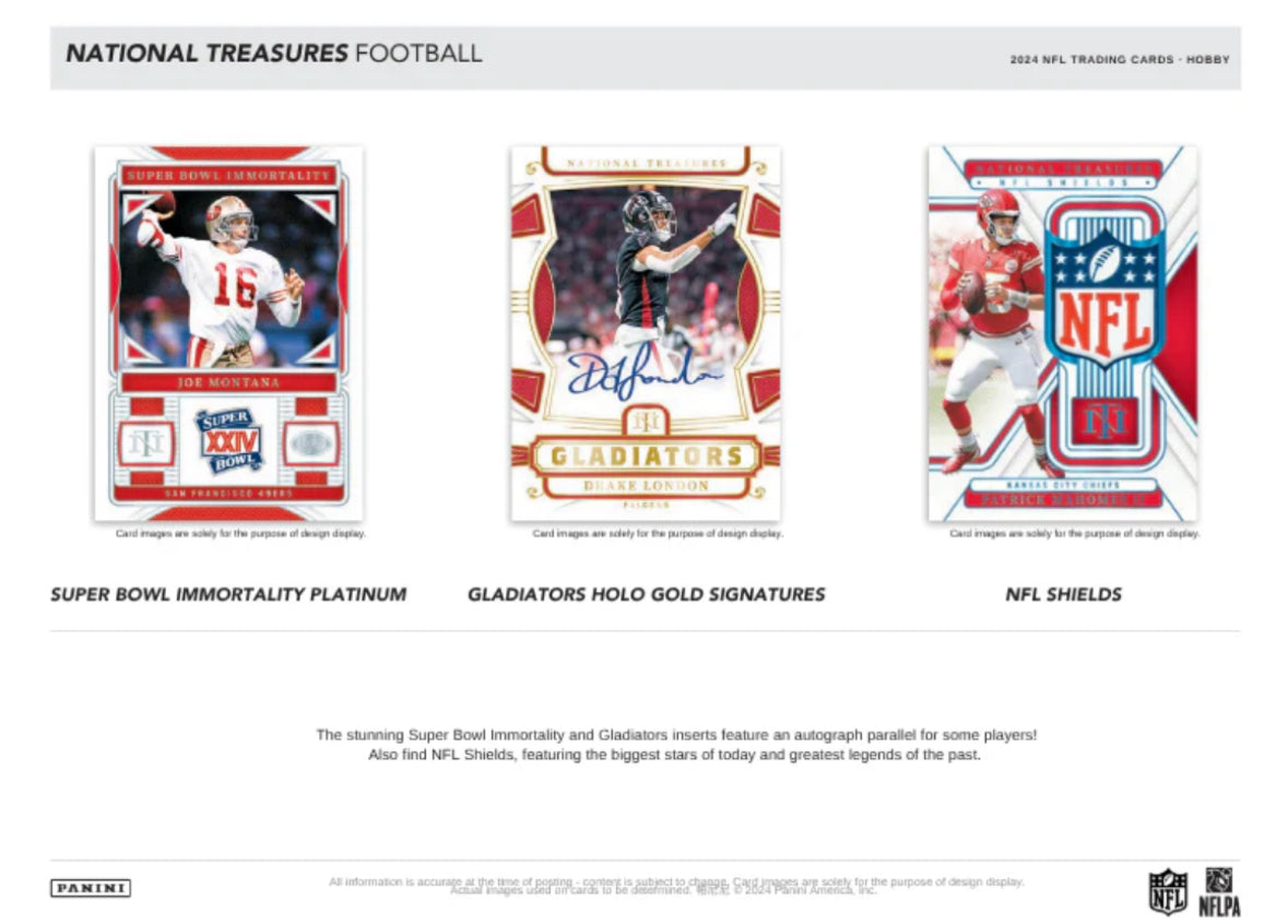 2X 2024 Panini National Treasures Football Case 4 Hobby Box (SEAL DEFECT)