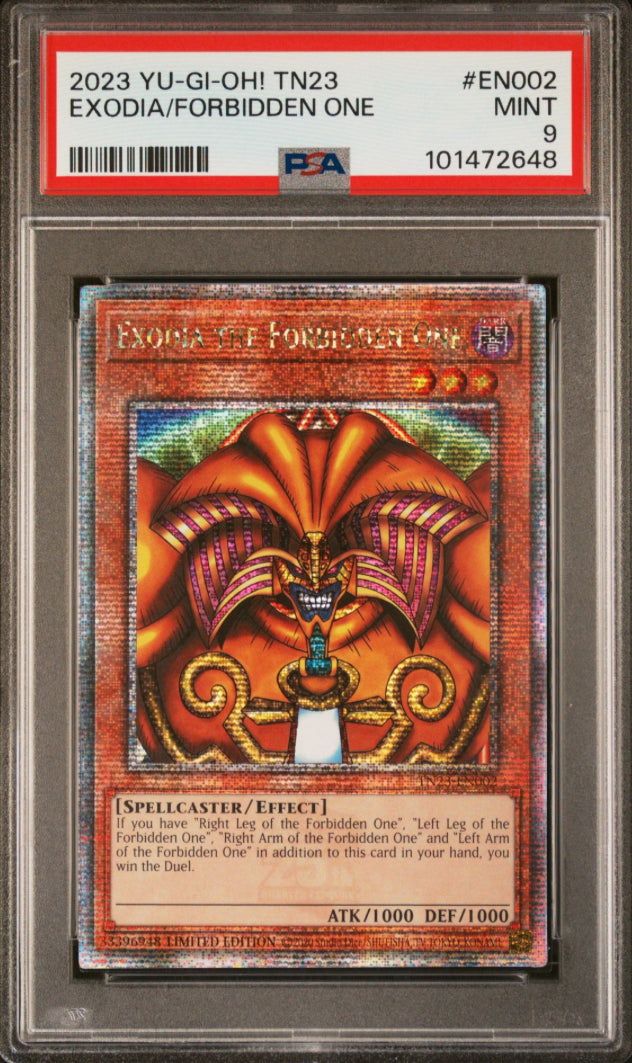 2023 YU-GI-OH! TN23-25TH ANNIVERSARY TIN: DUELING HEROES EN002 EXODIA THE FORBIDDEN ONE PSA 9