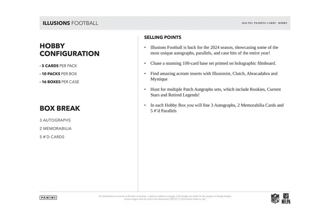 2024 Illusions Football Hobby Box