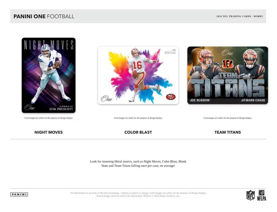 2024 Panini One Football Hobby Box Case (20 Hobby Box) Presale 9/4/25