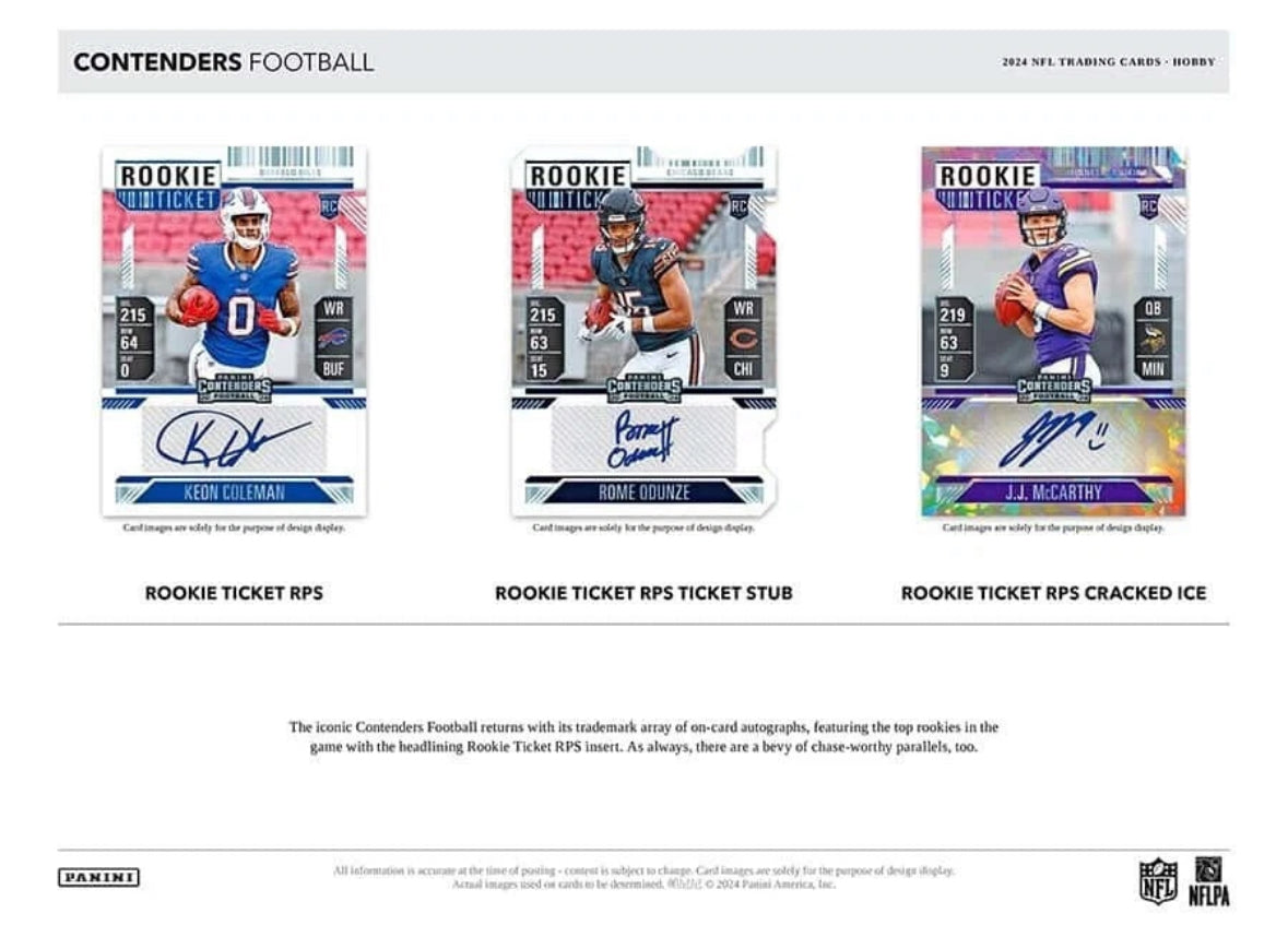 2024 Panini Contenders Football Hobby Box Sealed Case (12 Hobby Box)