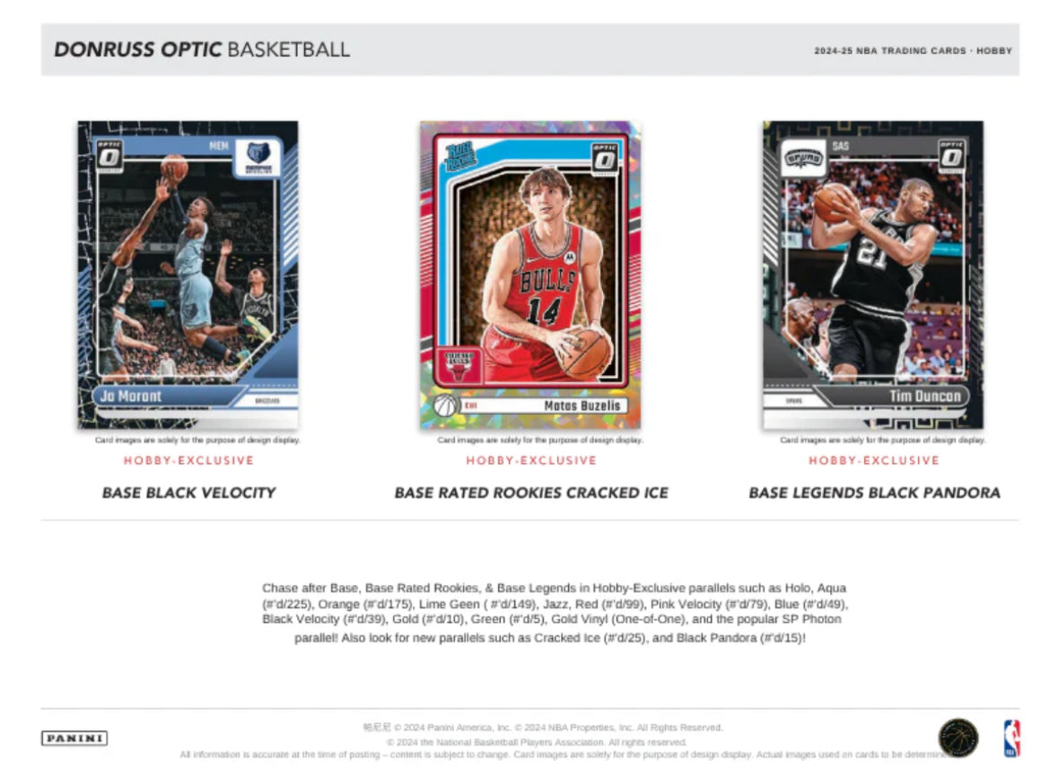 2024/25 Panini Donruss Optic Basketball Case (12 Hobby Box)