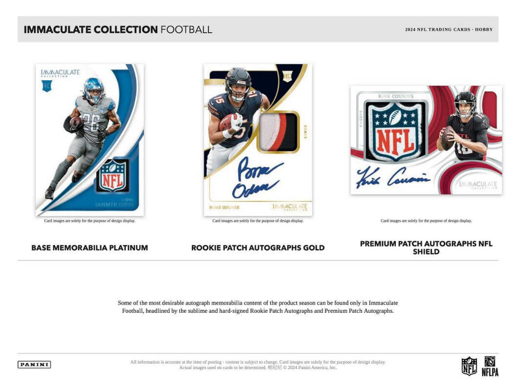 2024 Panini Immaculate Football Hobby Box Case Presale 5/7/25