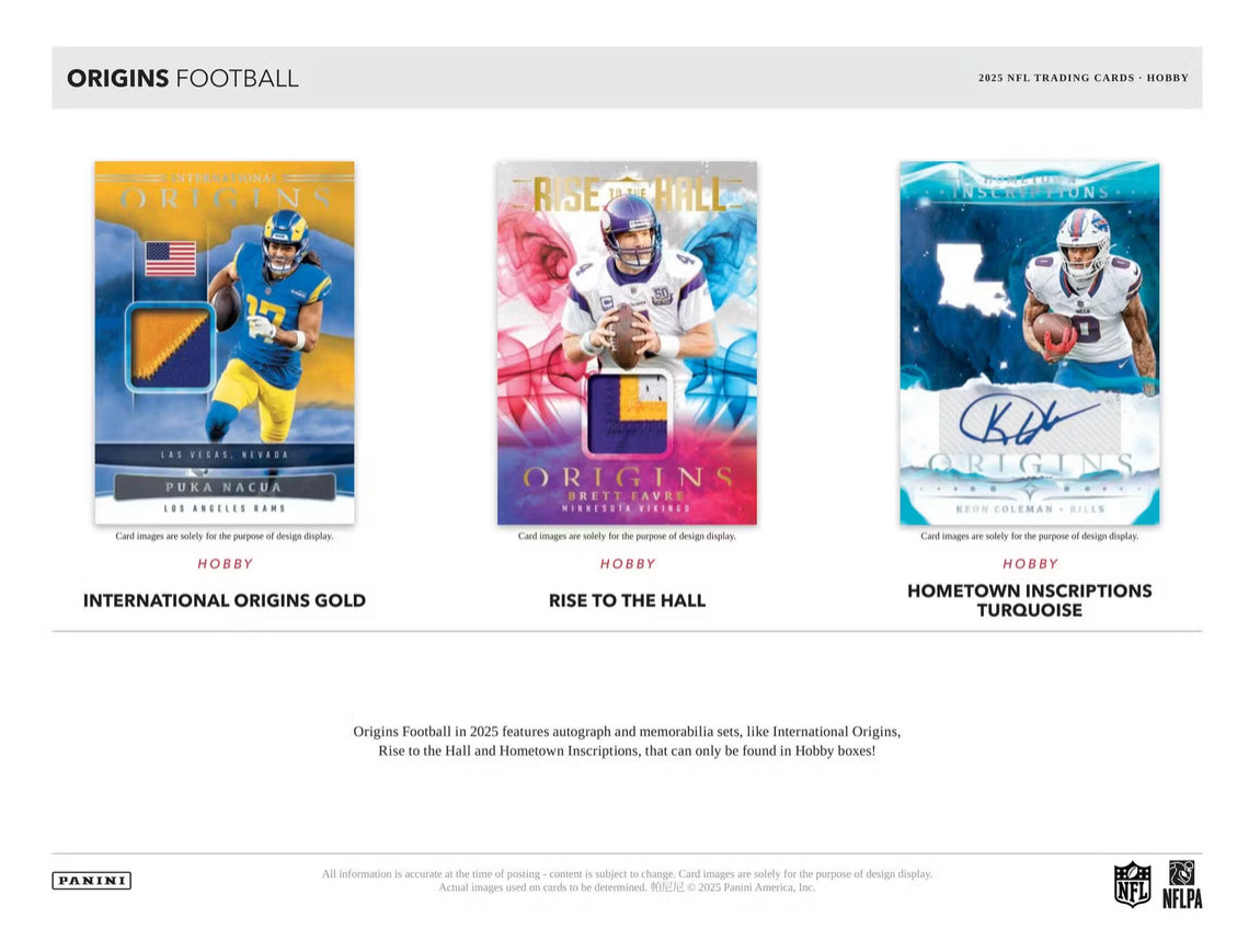 2025 Panini Origins Football Case (16 Hobby Box)
