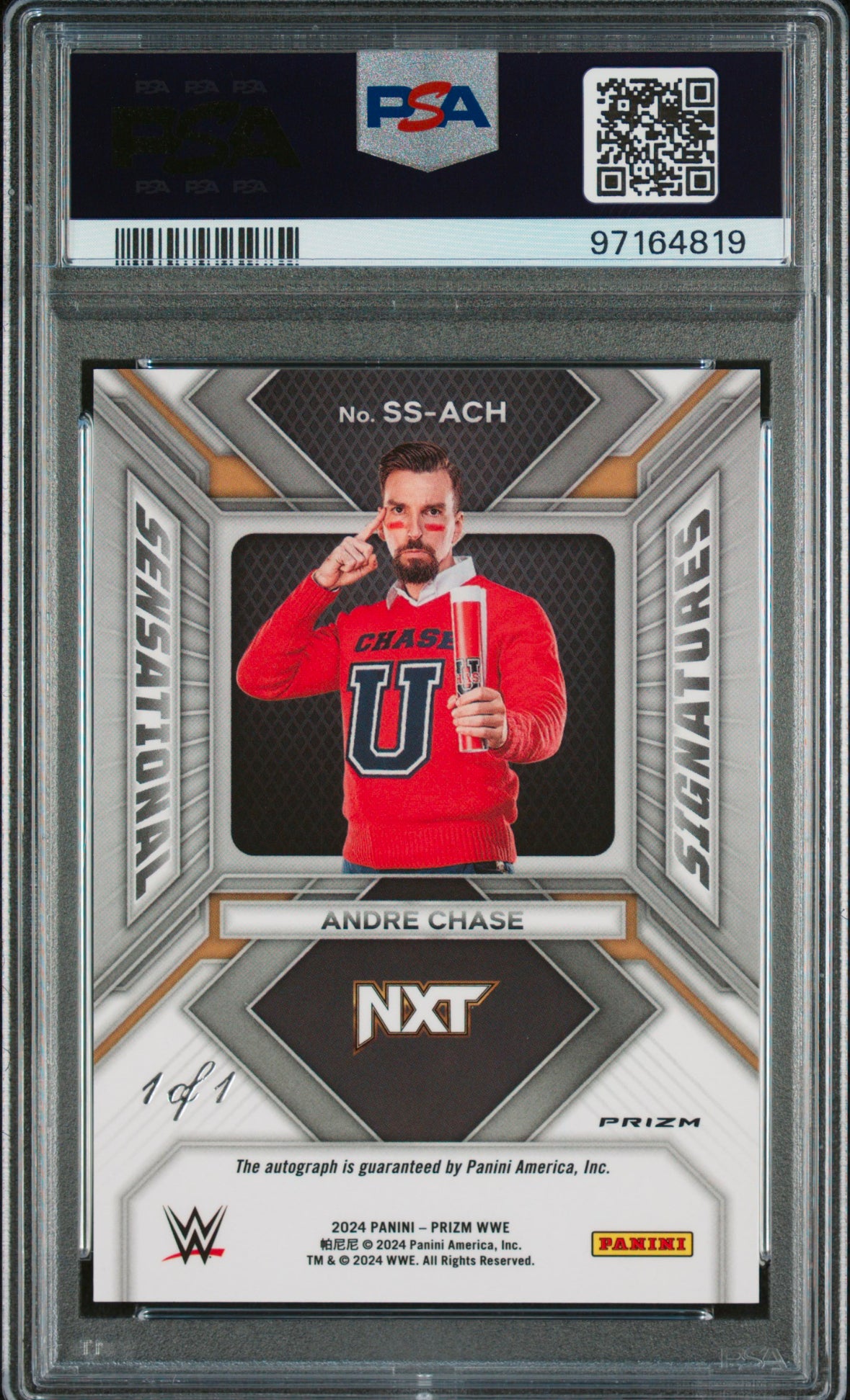 2024 Prizm WWE Andre Chase Sensational Signatures 1/1 Black