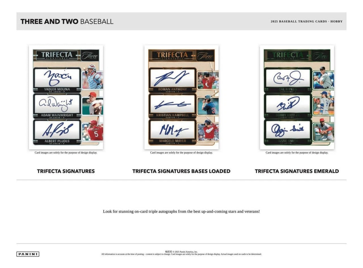 2025 Panini Three and Two Baseball Trading Card Box Sealed Case (10 Hobby Box)