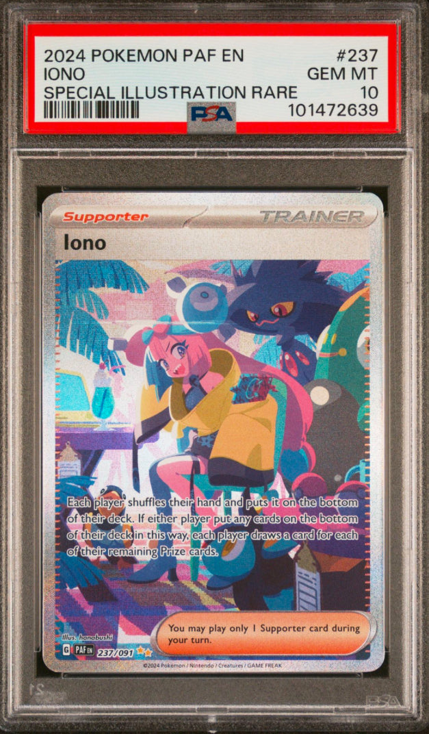 2024 POKEMON PAF EN-PALDEAN FATES 237 IONO SPECIAL ILLUSTRATION RARE PSA 10