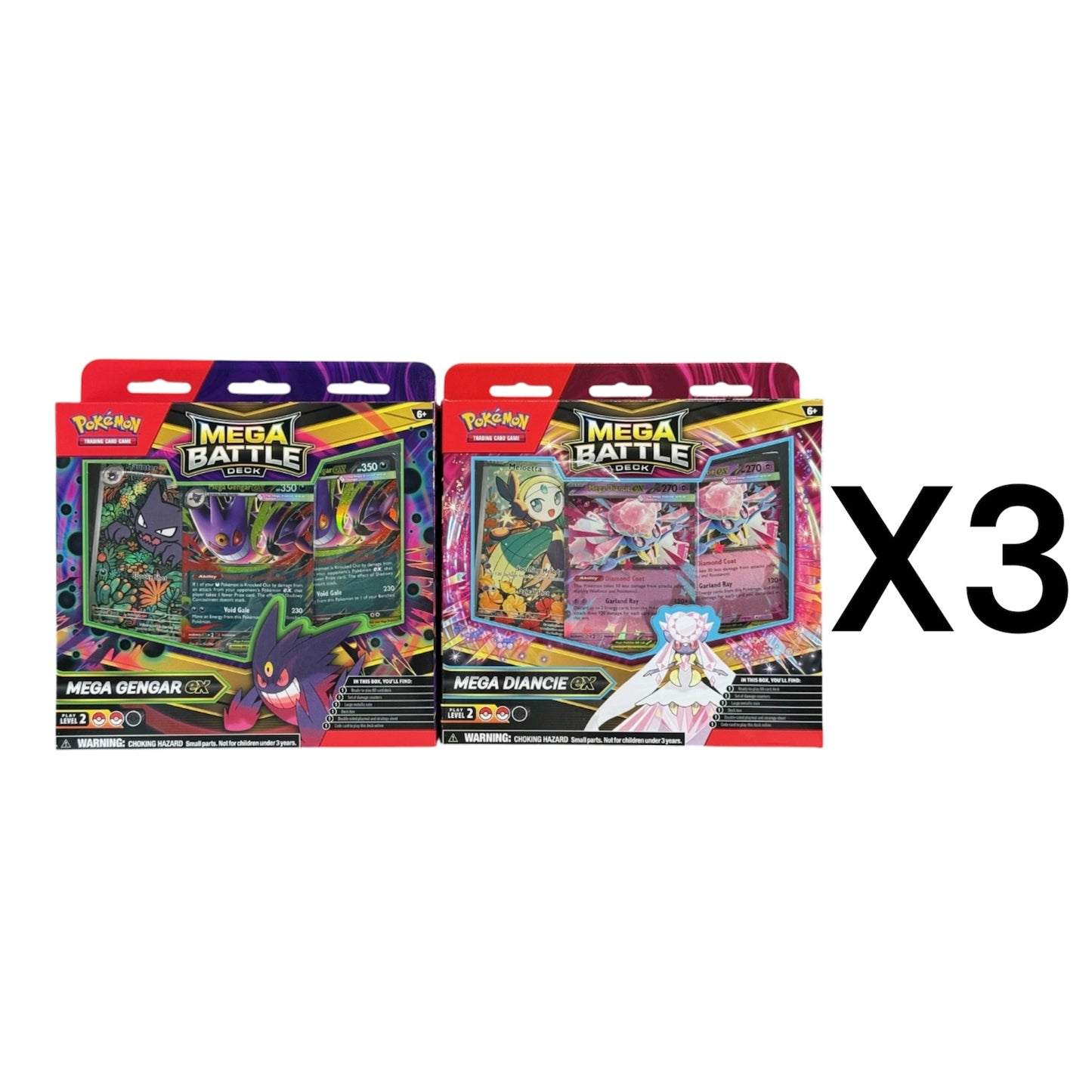 Mega Battle Deck (Mega Gengar ex) & Mega Battle Deck (Mega Diancie ex) Case (3 Set)