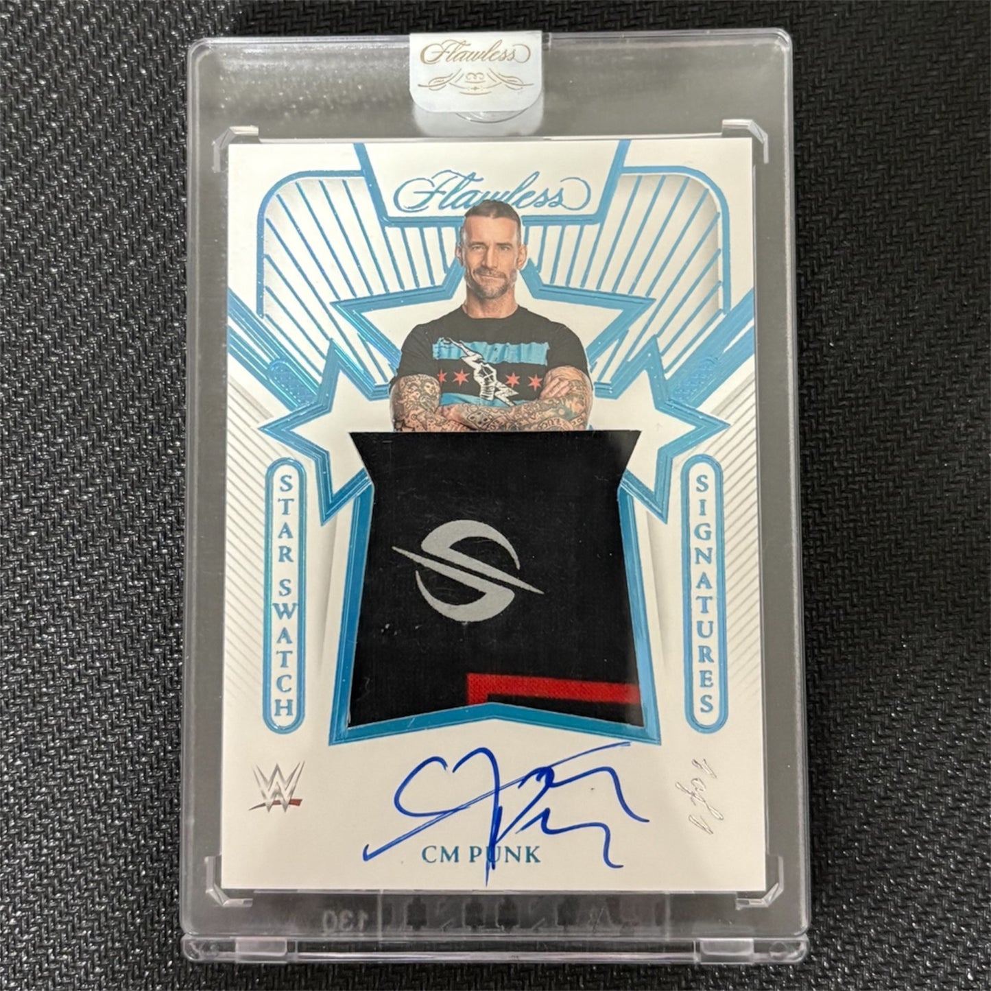 2024 PANINI FLAWLESS WWE CM PUNK 1/1 PLATINUM STAR SWATCH SIGNATURES AUTO