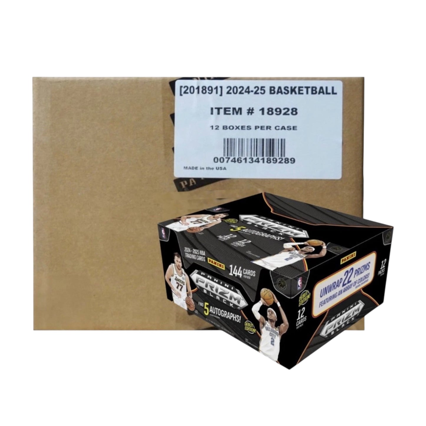 2024/25 Panini Prizm Black Basketball 12 Box Hobby Case