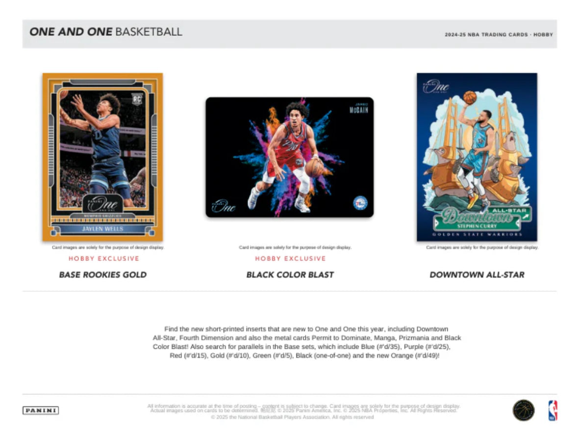 2024/25 Panini One & One Basketball Hobby Box Case (10 Hobby Box)
