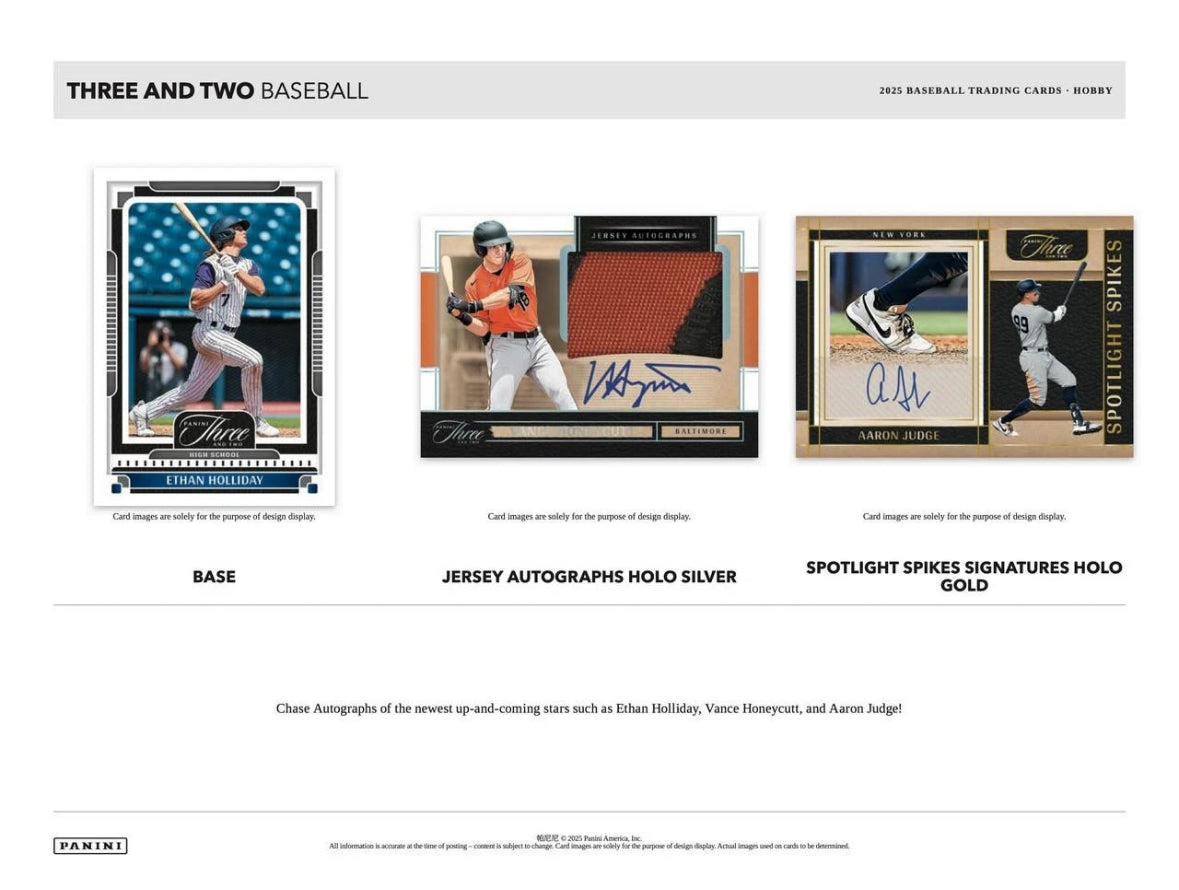 2025 Panini Three and Two Baseball Trading Card Box Sealed Case (10 Hobby Box)