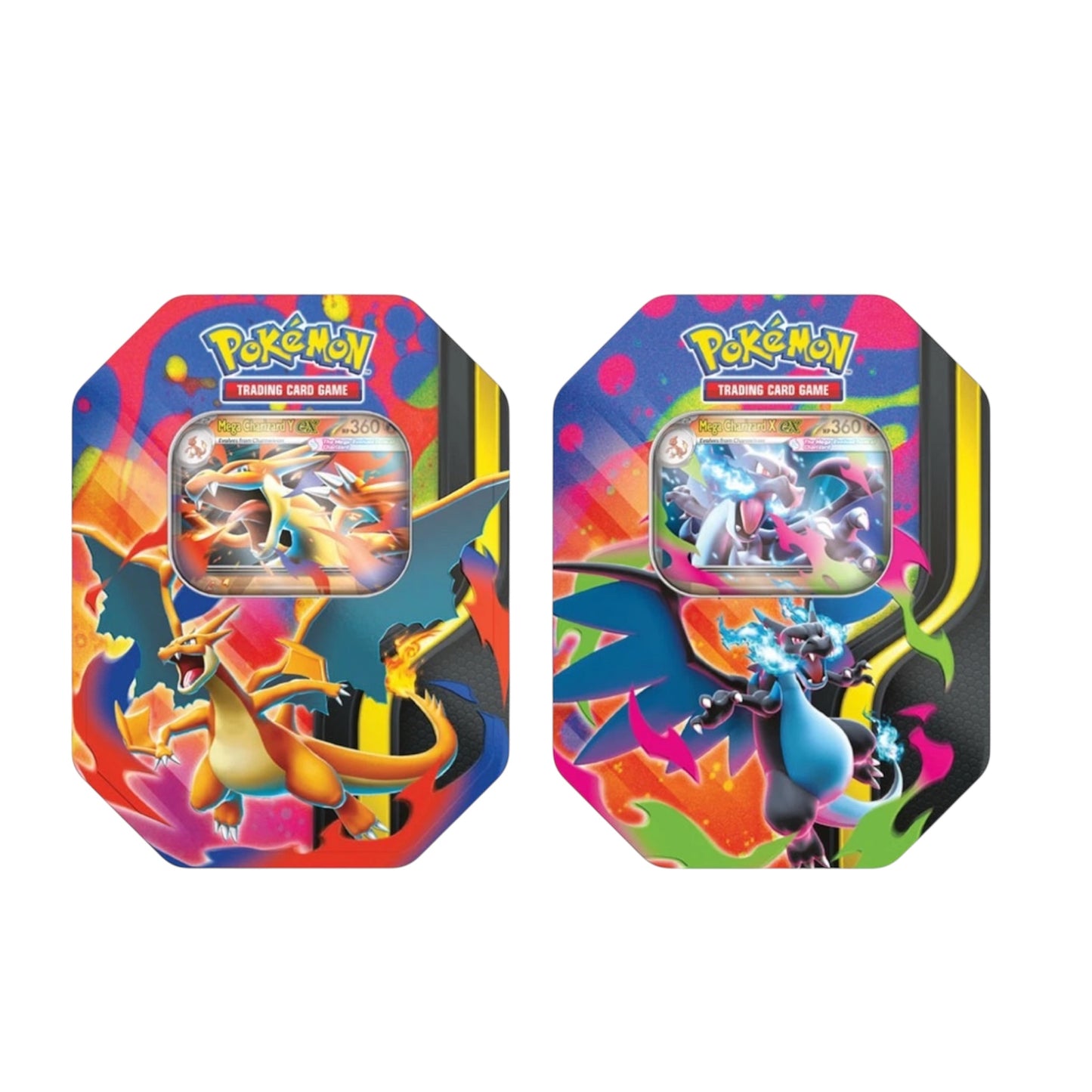 Pokemon 2026 Mega Charizard Tin SET OF 2 - Mega X & Mega Y - Factory Sealed