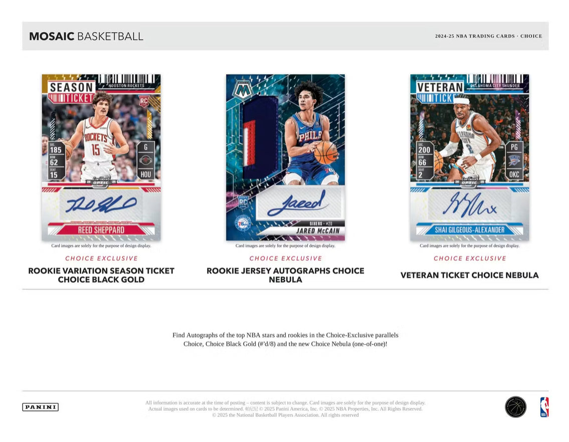 2024/25 Panini Mosaic Basketball Choice 20-Hobby Box Case