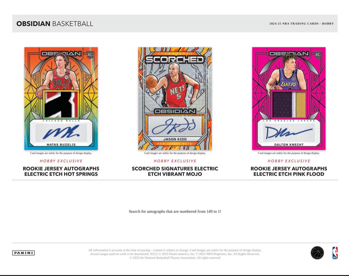2024/25 Panini Obsidian Basketball Case (12 Hobby Box)