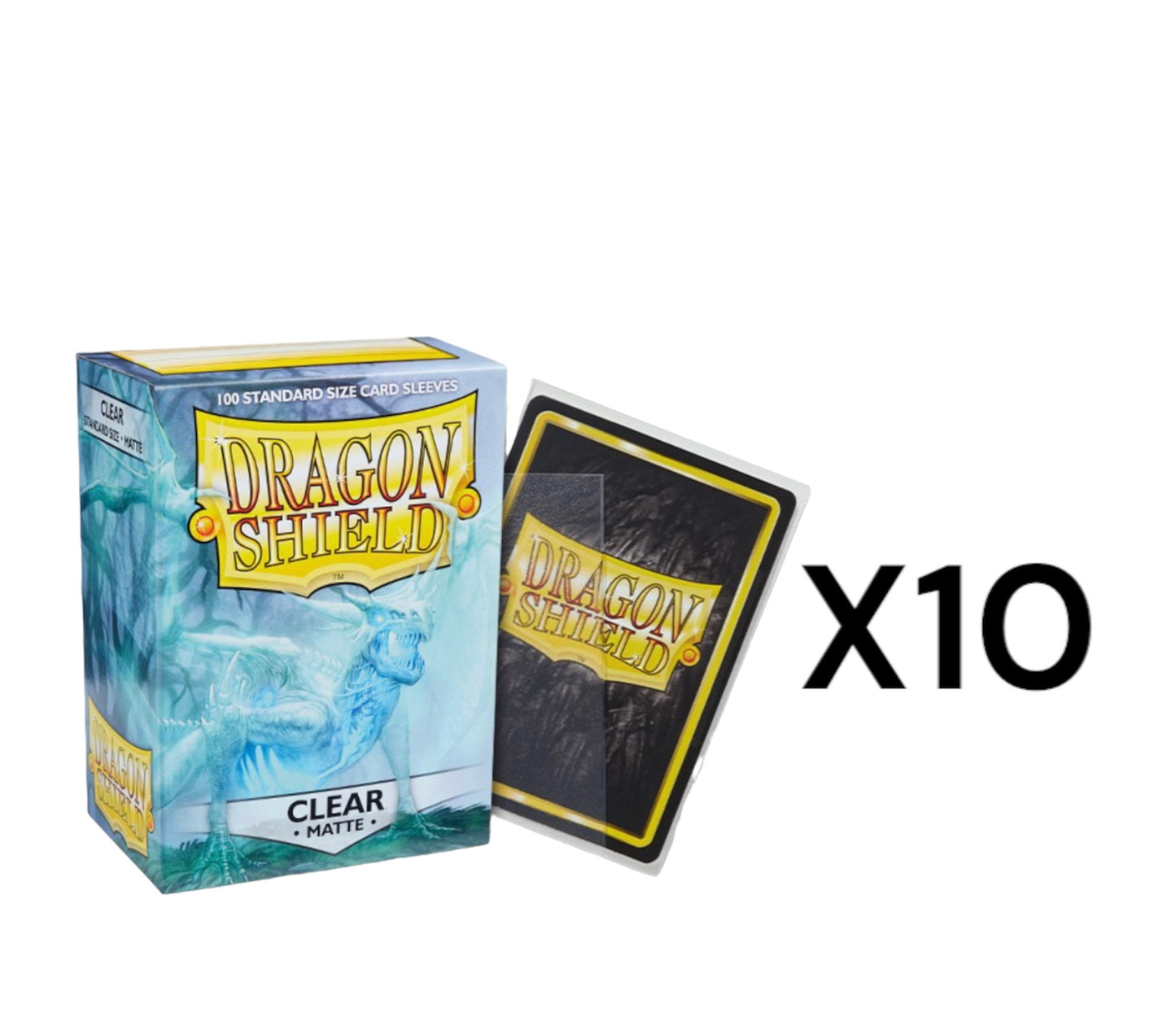 Dragon Shield Sleeves: Standard Matte - Clear 100CT CASE (10 Boxes)