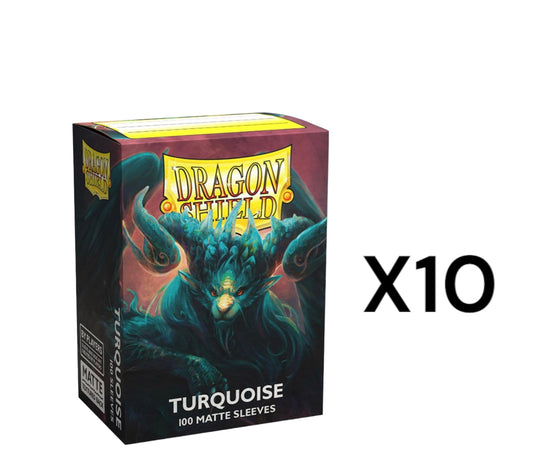 Dragon Shield Sleeves: Standard Matte - Turquoise 100CT CASE (10 Boxes)