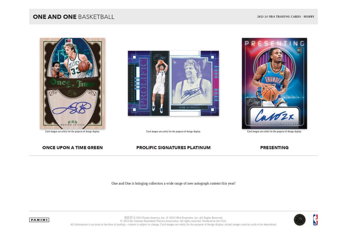 2023/24 PANINI ONE AND ONE BASKETBALL CASE (10 HOBBY BOX) Preorder 11/15/24