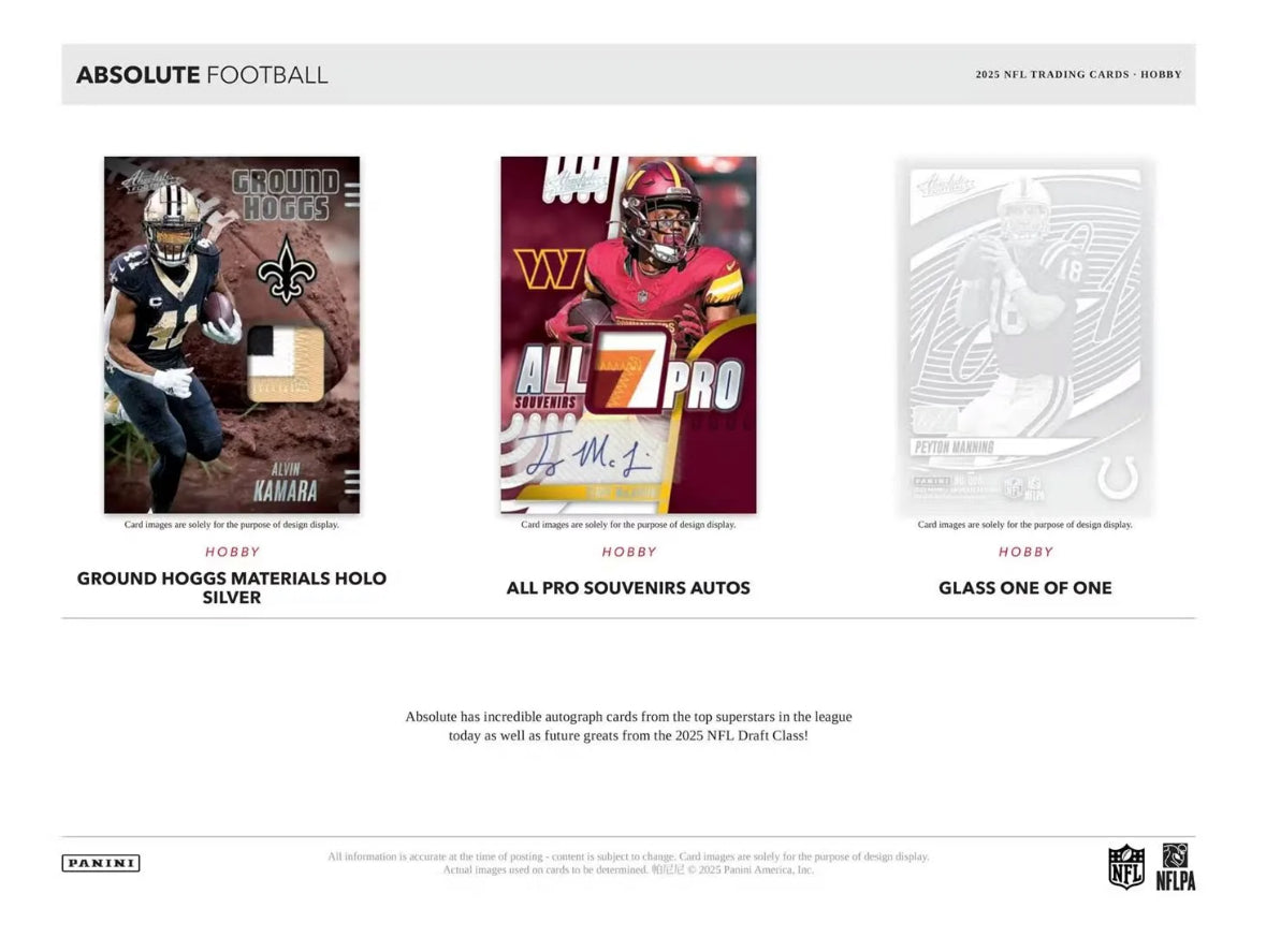 2025 PANINI ABSOLUTE FOOTBALL Hobby Box Case (12 Hobby Box)