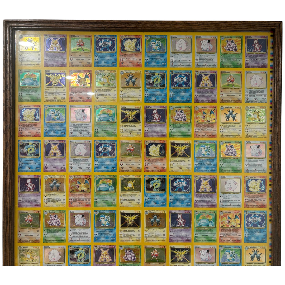 1999 HOLO RARE Base Set UNCUT SHEET of Pokemon Cards (110 Cards) - 7 Charizards