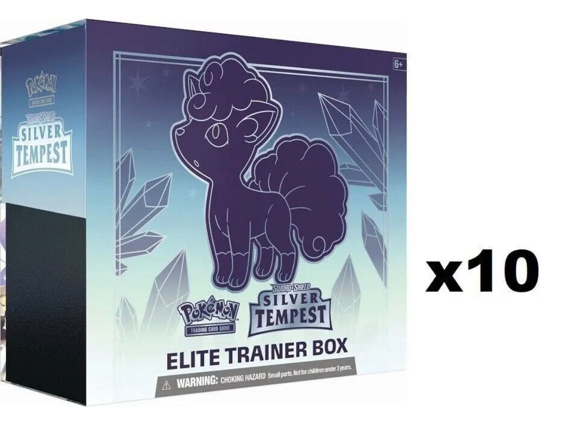 Silver Tempest Elite Trainer Case Sealed, 10 etbs