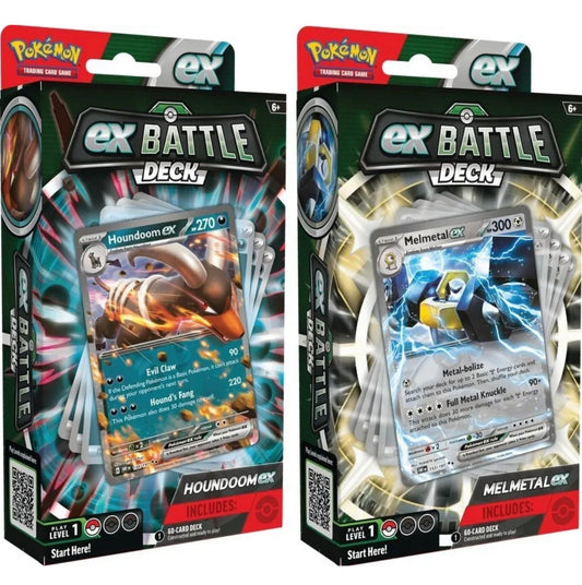 Set of 2 Pokemon TCG: Melmetal/Houndoom ex Battle Deck Display Preorder 4/5/24