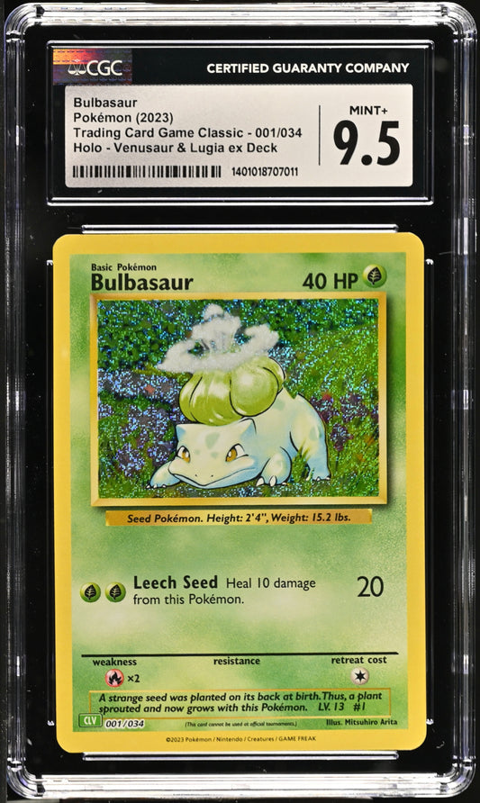 Pokemon Bulbasaur Classic CLV Venusaur & Lugia ex Deck Holo #001 CGC 9.5