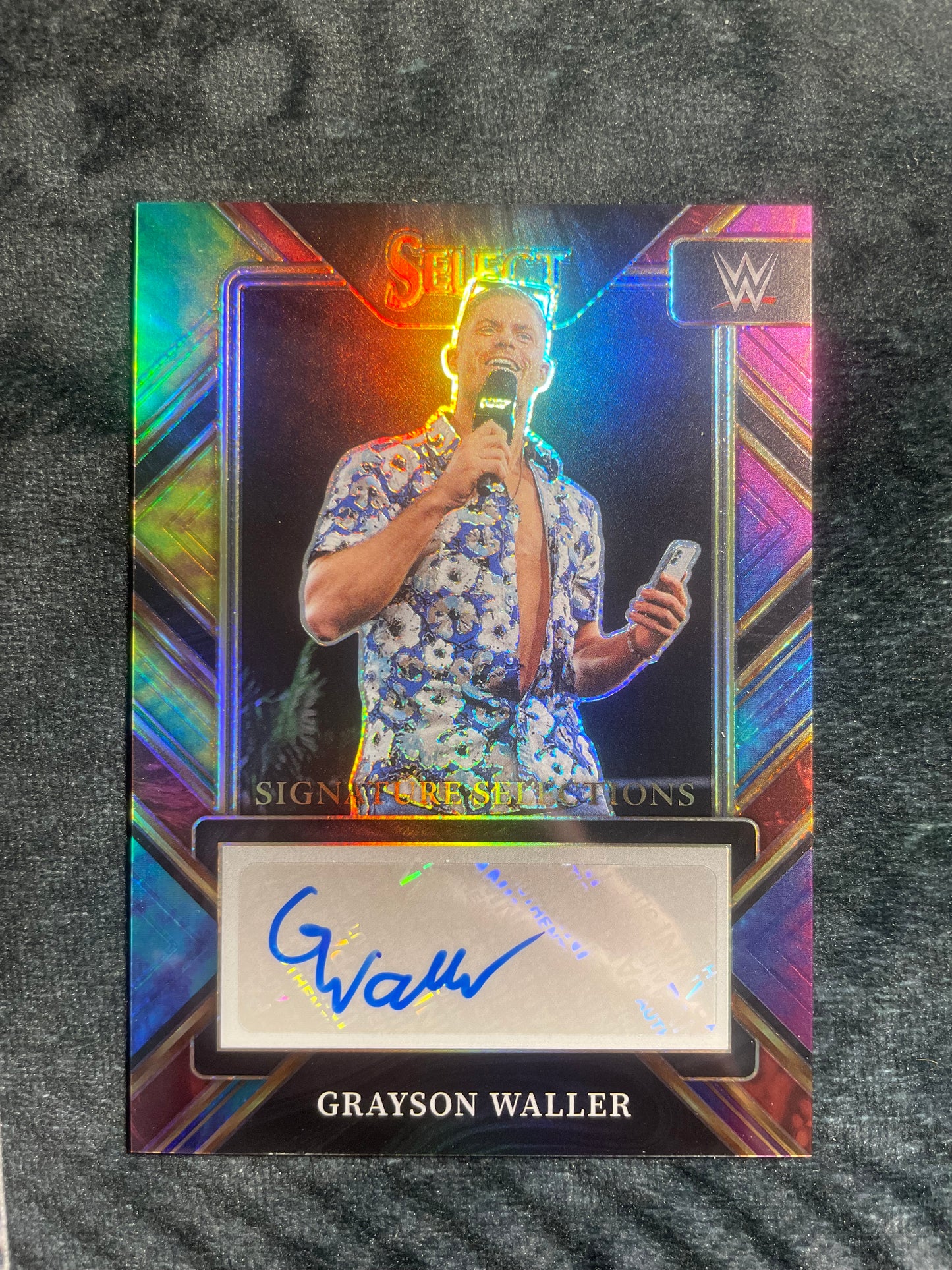 2023 Panini Select WWE GRAYSON WALLER AUTO Tie Dye Prizm 04/25