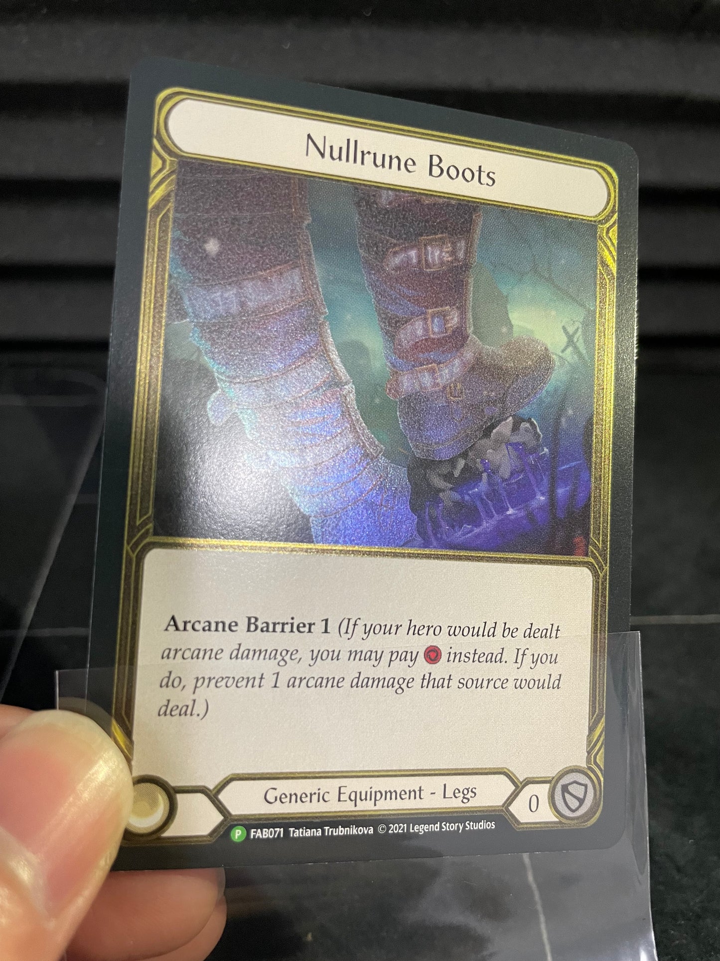 Nullrune Boots Gold Cold Foil Trophy Card