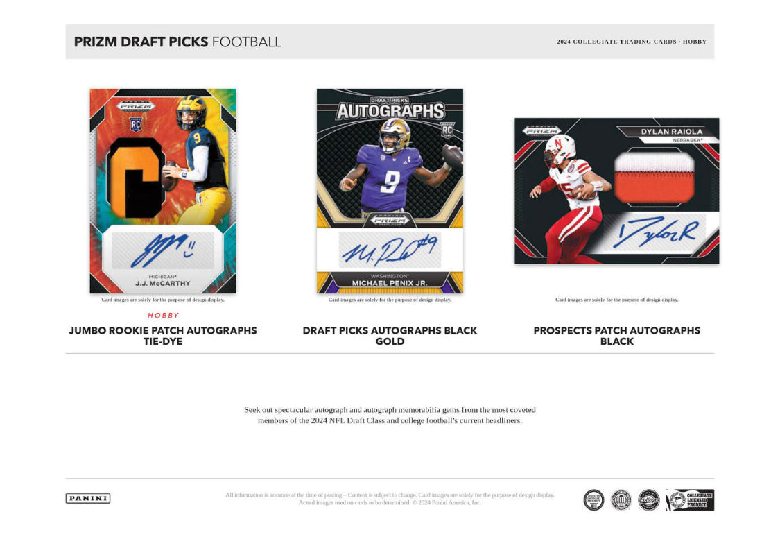 2024 PANINI PRIZM COLLEGIATE DRAFT PICKS FOOTBALL HOBBY BOX Presale 10/04/24