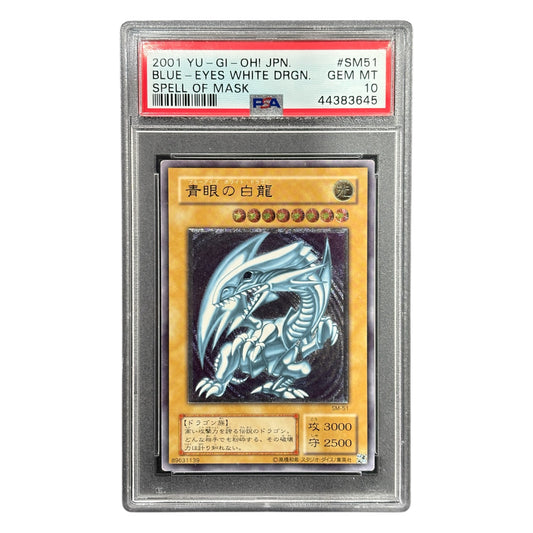 BLUE-EYES WHITE DRAGON PSA 10 2001 YU-GI-OH! JPN. #SM51 SPELL OF MASK