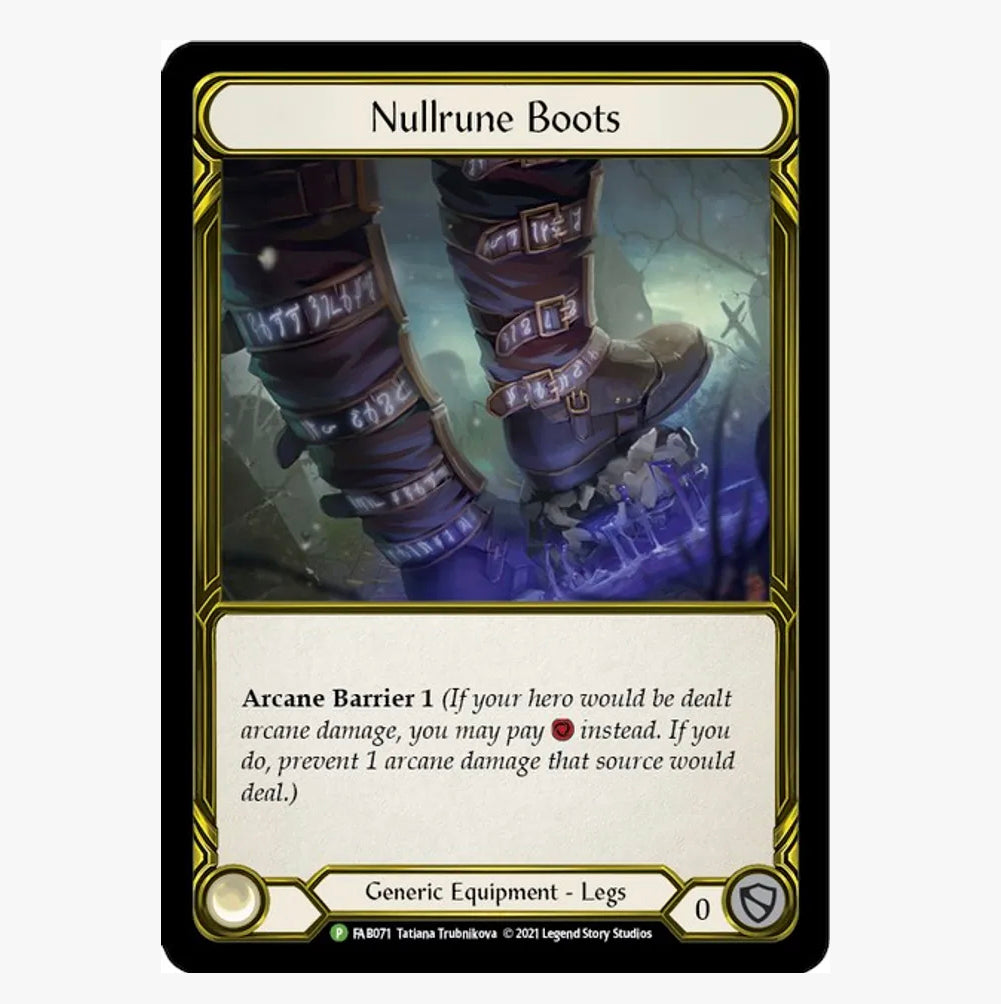 Nullrune Boots Gold Cold Foil Trophy Card