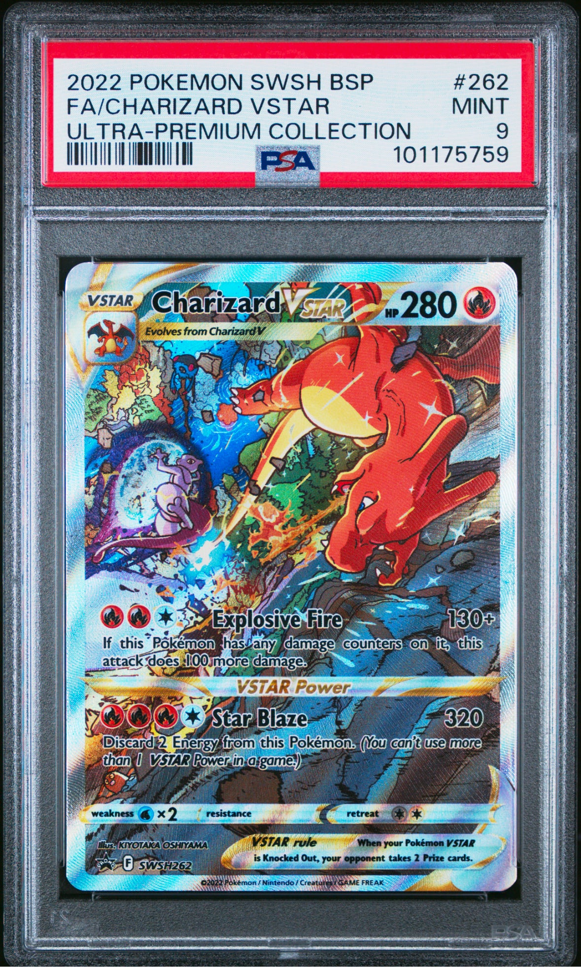 2022 Pokémon SWSH BSP FA/Charizard Vstar Ultra-Premium Collection PSA 9