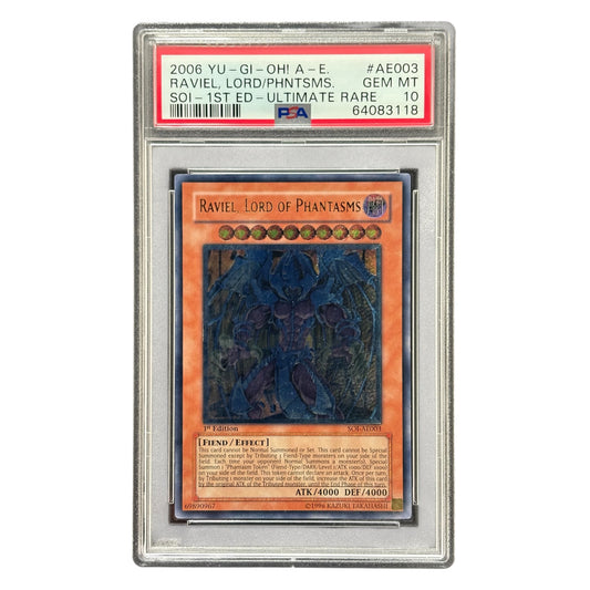 YUGIOH PSA 10 Raviel Lord of Phantasms SOI-AE003 Ultimate Rare 1st Edition