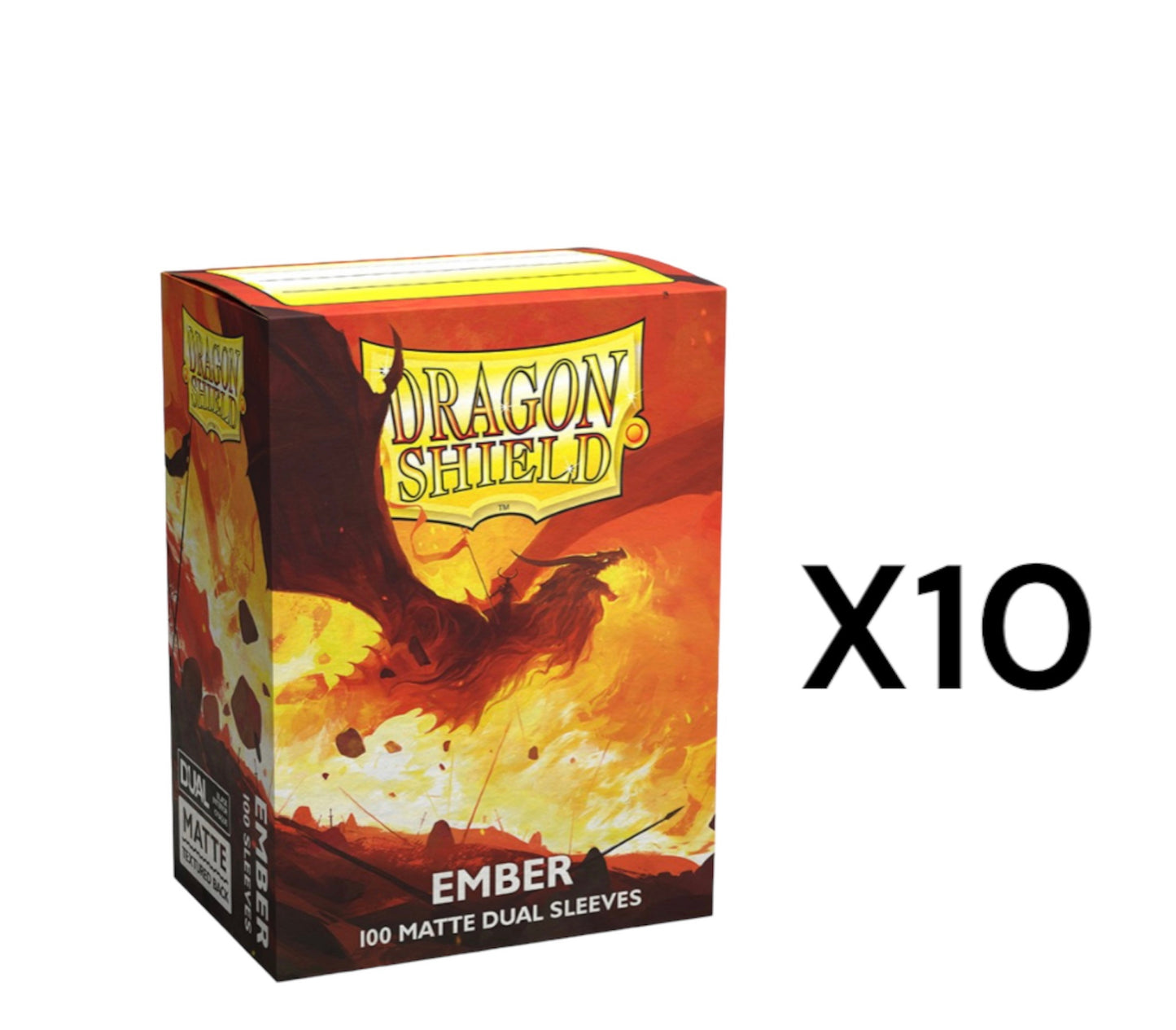 Dragon Shield Sleeves: Standard Matte Dual - Ember 100CT CASE (10 Boxes)