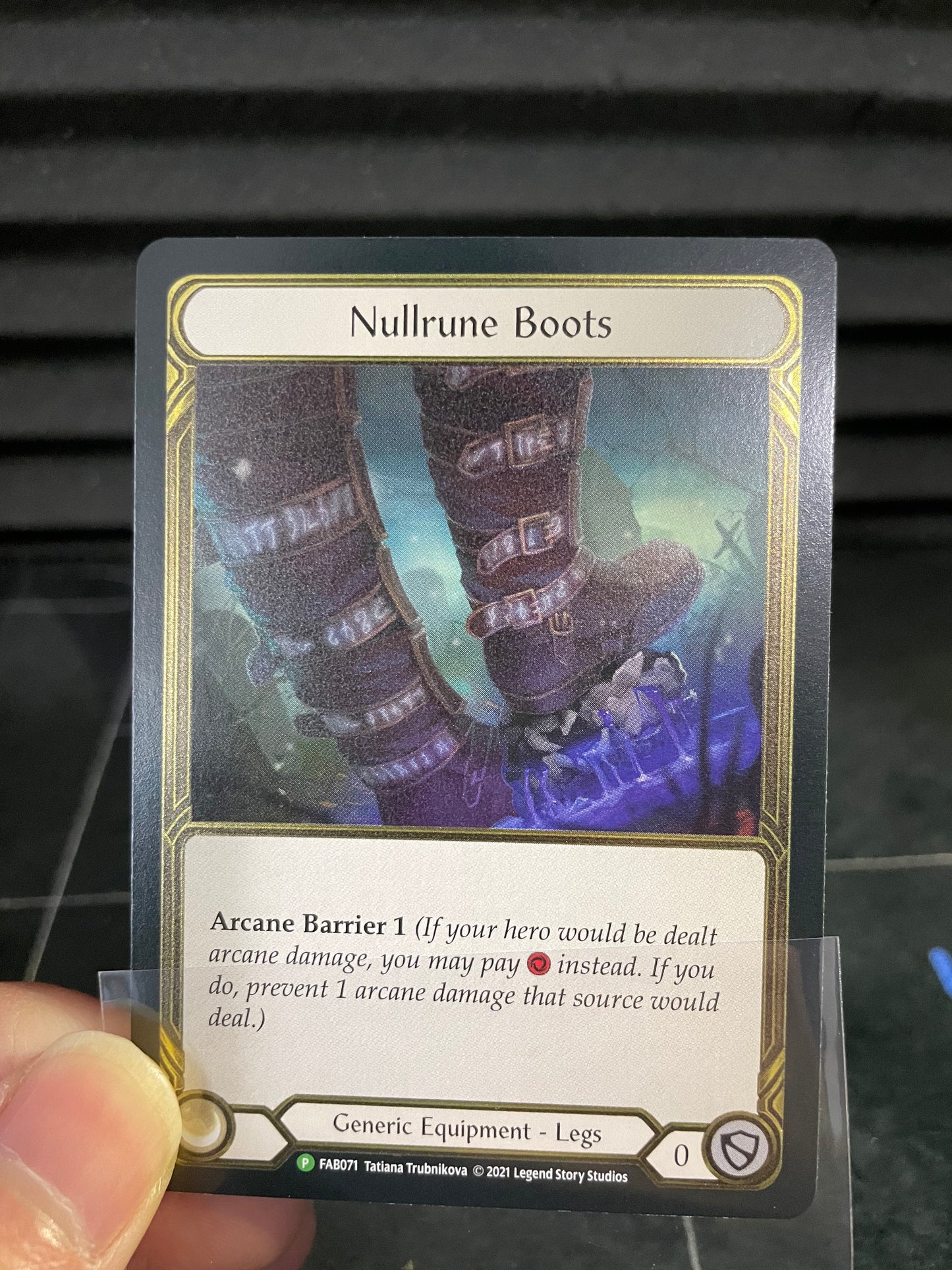 Nullrune Boots Gold Cold Foil Trophy Card