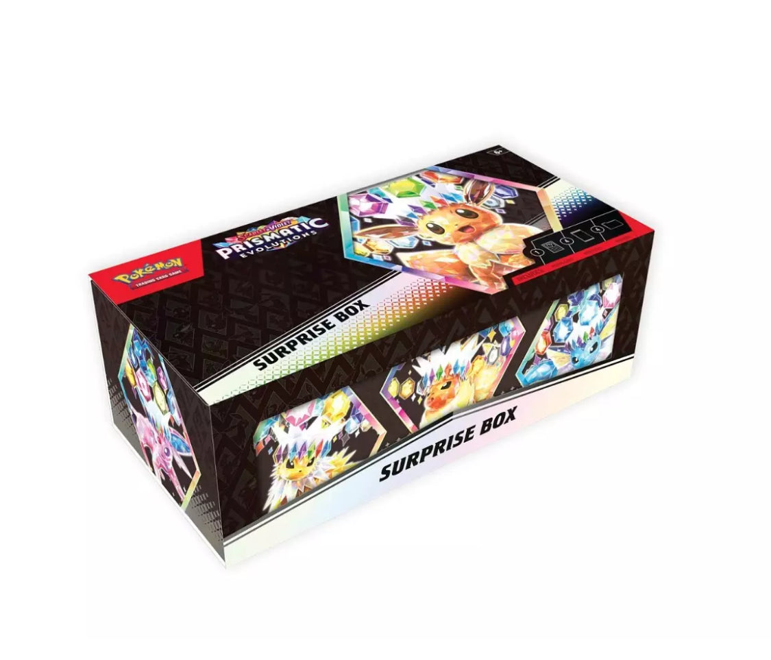 Pokemon Scarlet and Violet 8.5 Prismatic Evolutions Surprise Box PRESALE 02/07/25