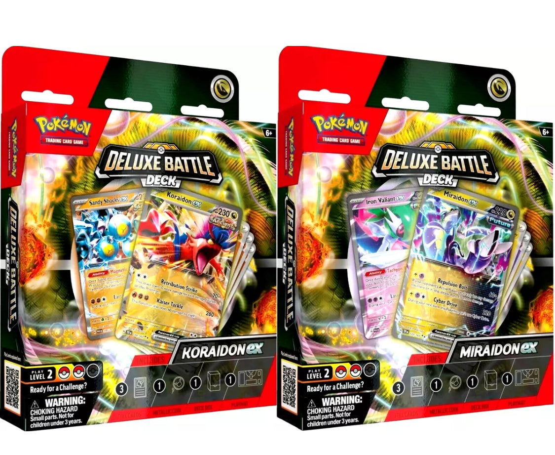 PKMN MIRAIDON/KORAIDON EX DELUXE BATTLE DECK SET of 2