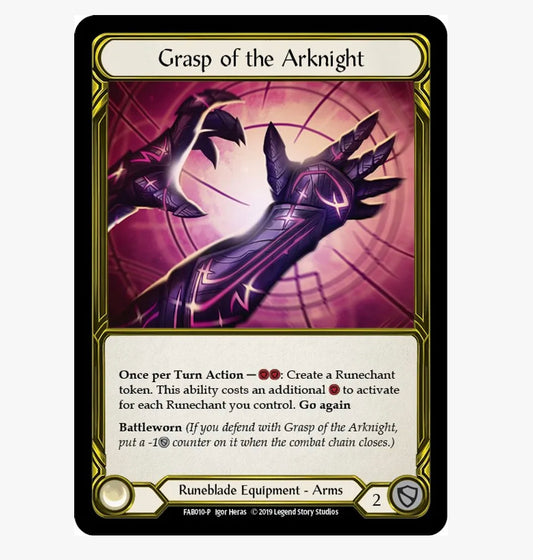 Grasp Of The Arknight Flesh and Blood TROPHY CARD GOLD FOIL (LIGHT PLAY)