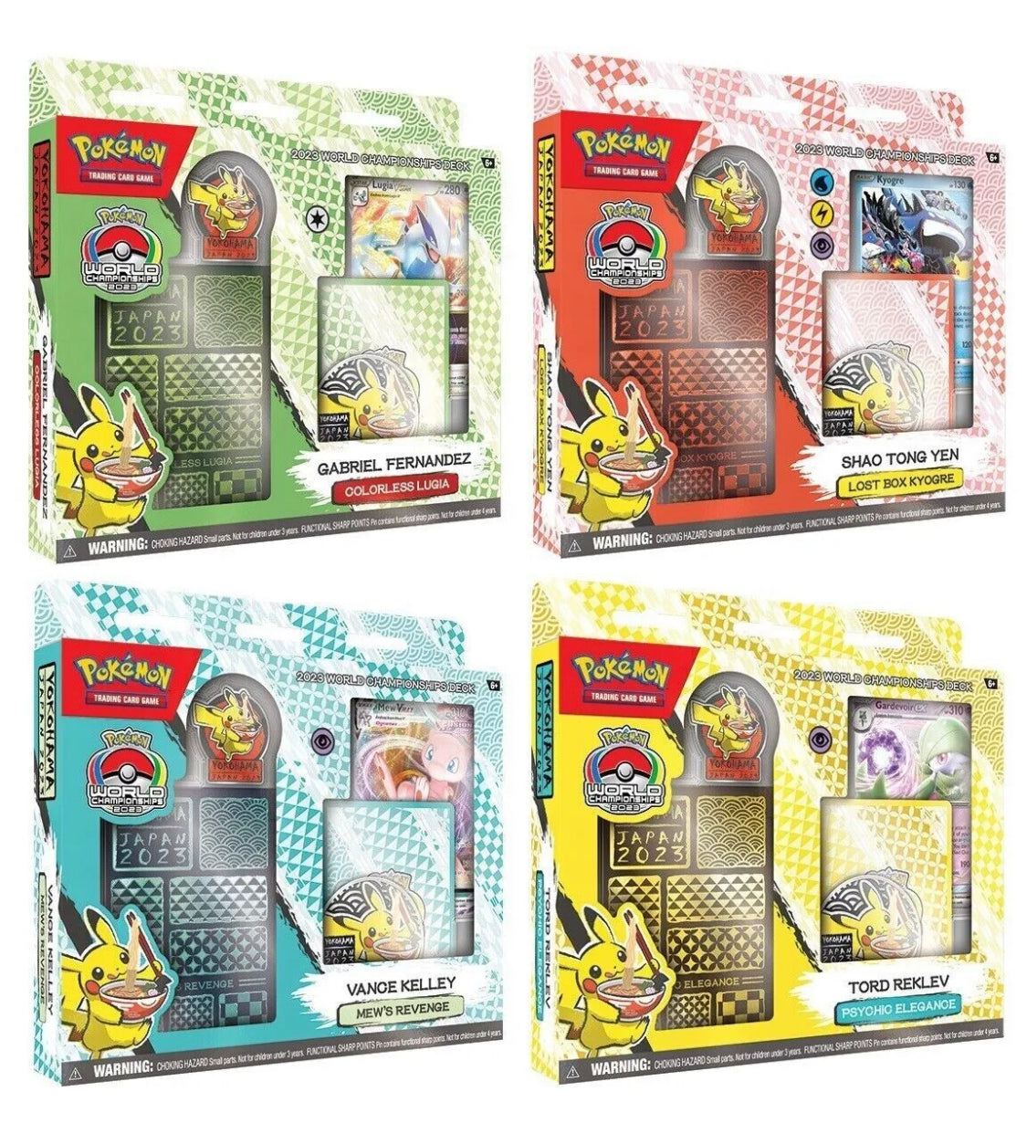 Set of 4 - 1 of Each - 2023 World Championship Deck Pokemon TCG PRESALE 3/1