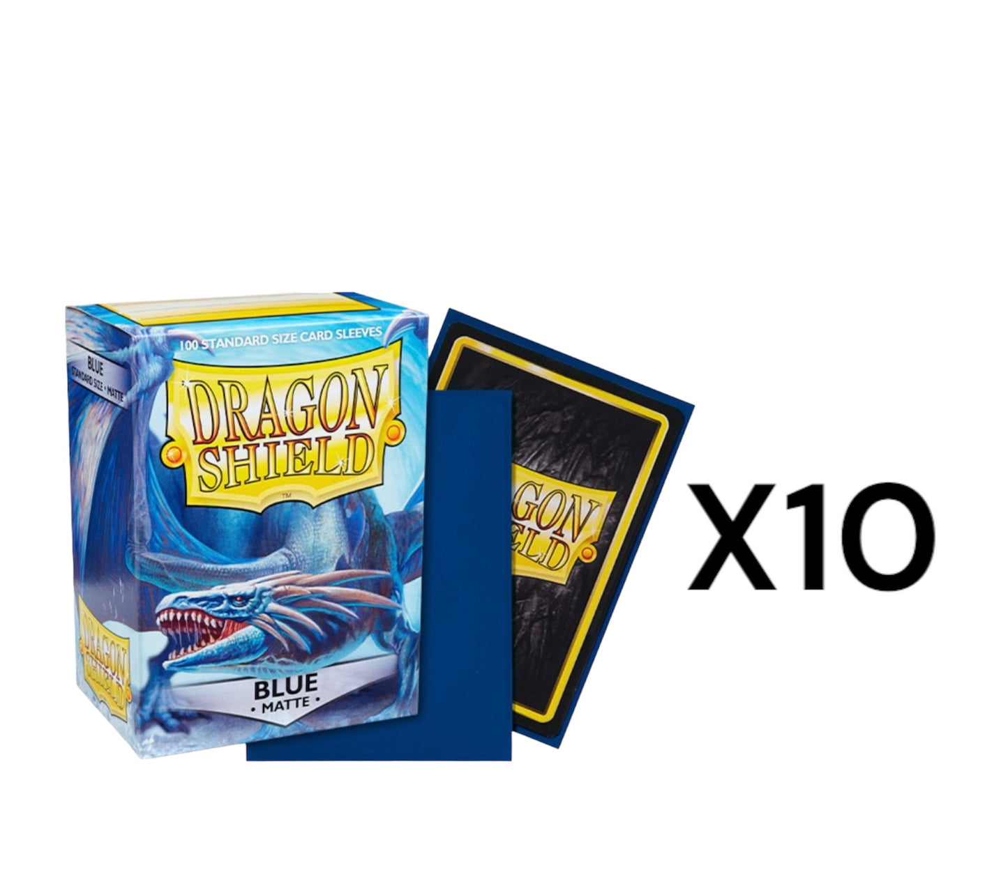 Dragon Shield Sleeves: Standard Matte - Blue 100CT CASE (10 Boxes)