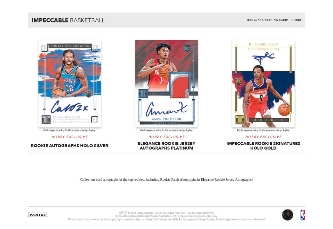 2023/24 PANINI IMPECCABLE BASKETBALL HOBBY 3 BOX CASE