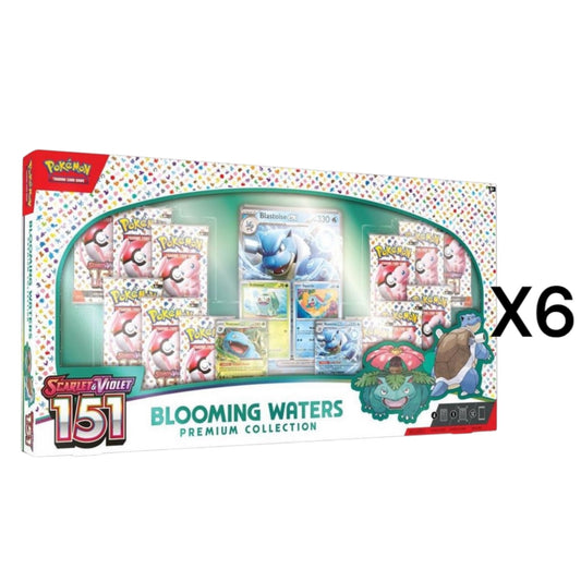 POKEMON SCARLET & VIOLET 151 BLOOMING WATERS PREMIUM COLLECTION BOX CASE (6 boxes)