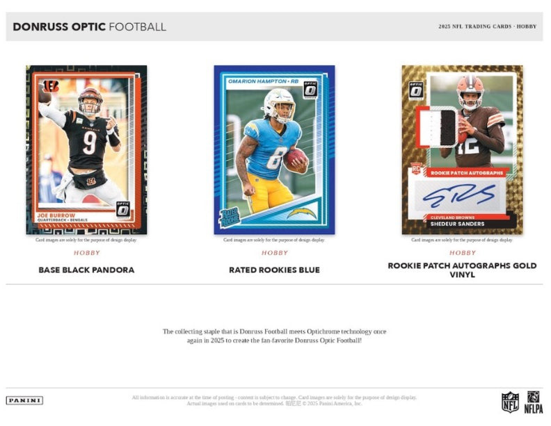2025 Panini Donruss Optic Football Hobby Box Case (12 Hobby Box)