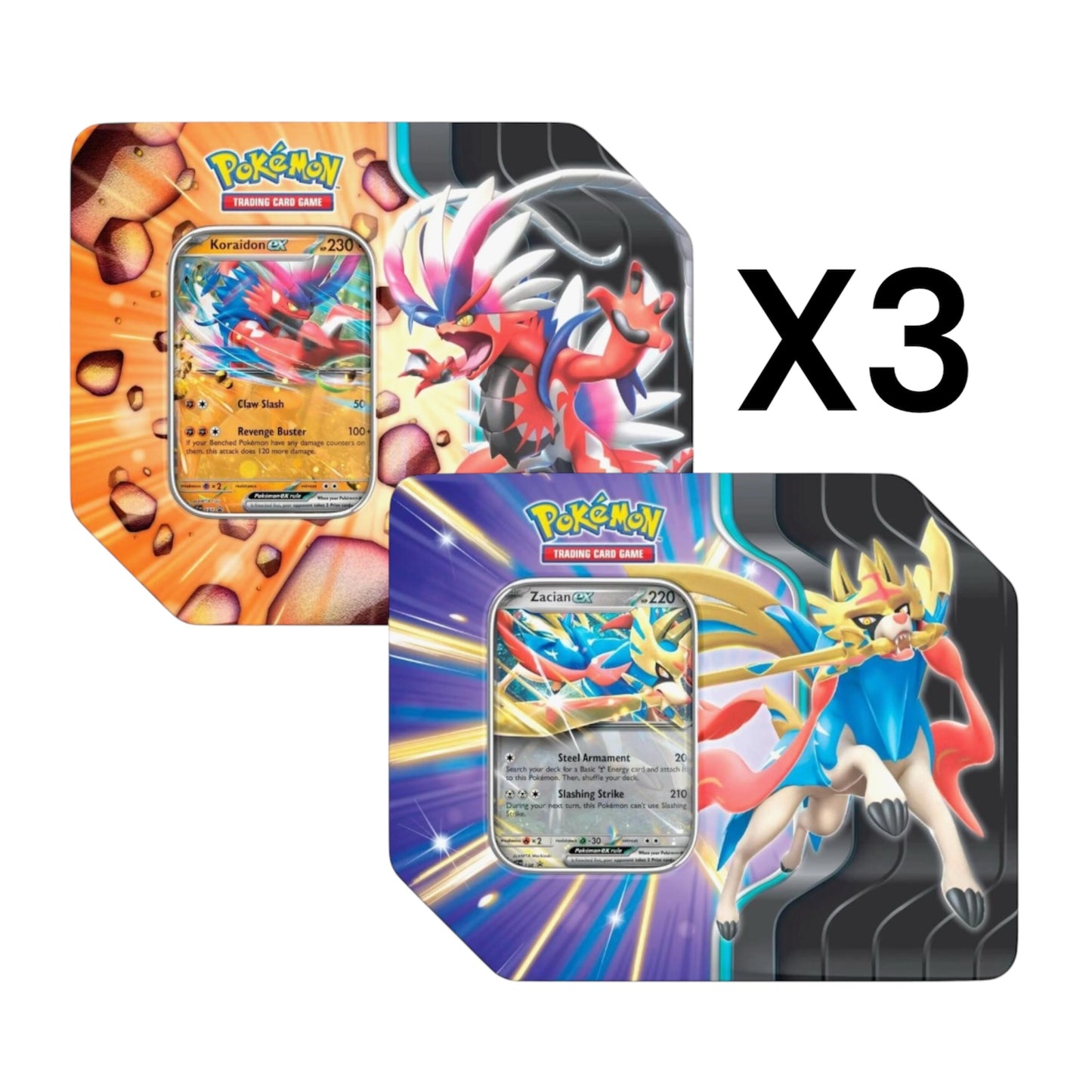 Slashing Legends Zacian & Koraidon Pokemon Tins Sealed Case (6 tins)