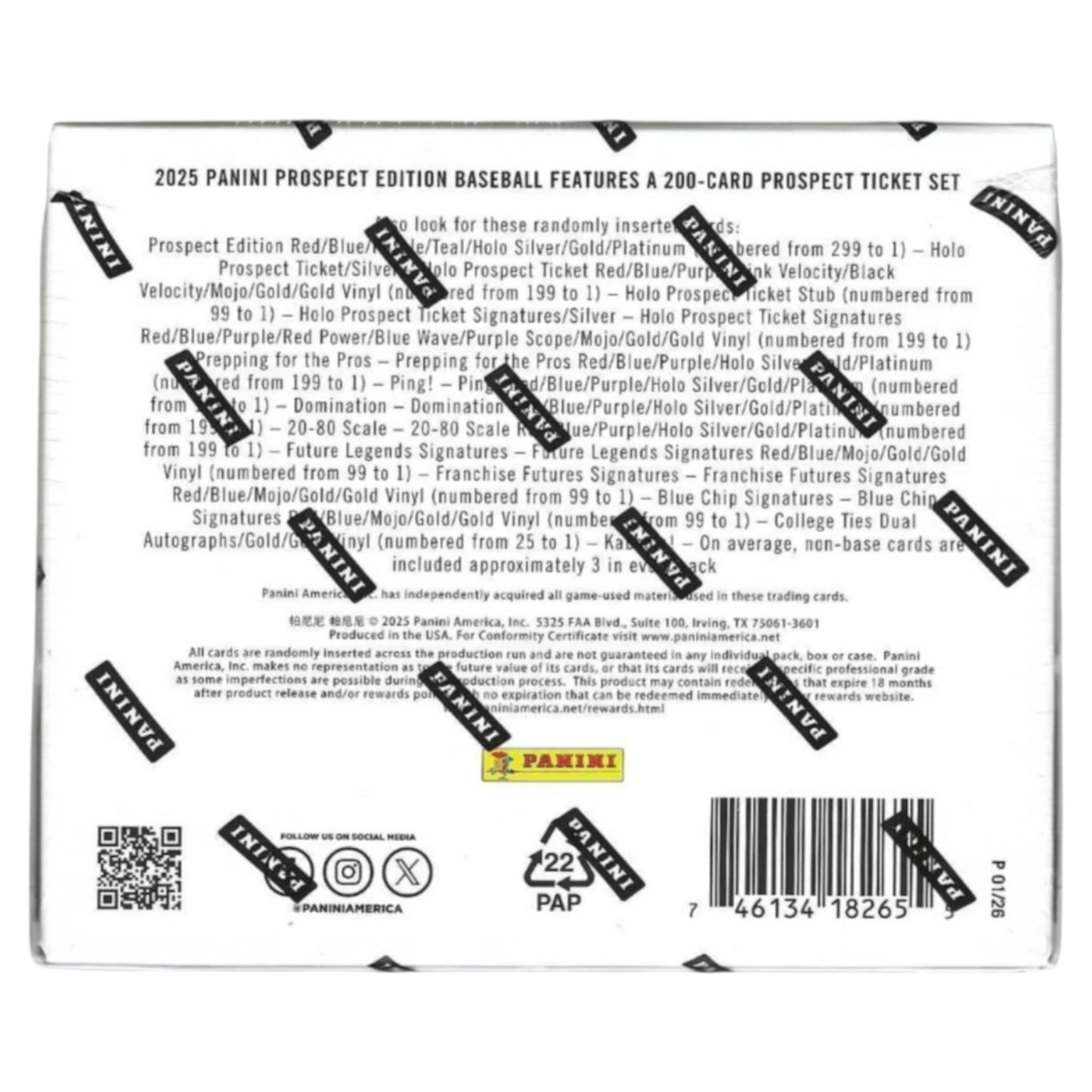 2025 Panini Prospect Edition Baseball Hobby Box