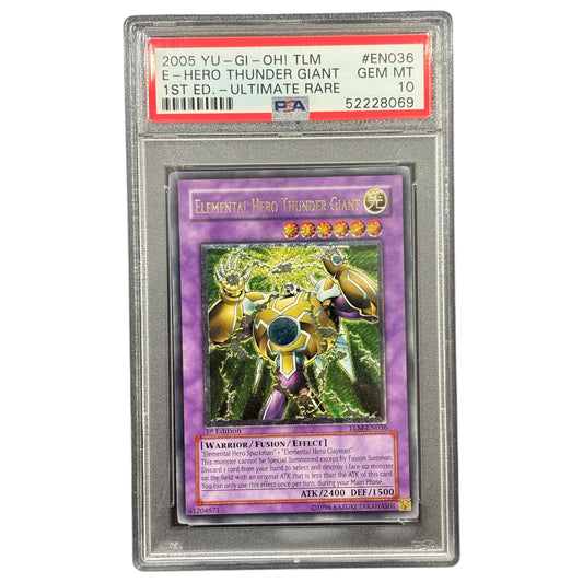 Yu-Gi-Oh! Elemental Hero Thunder Giant 1st Ed Ultimate Rare TLM-EN036 PSA 10