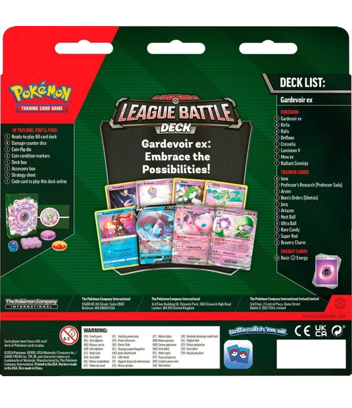 Gardevoir ex League Battle Deck Pokemon TCG PRESALE 4/19